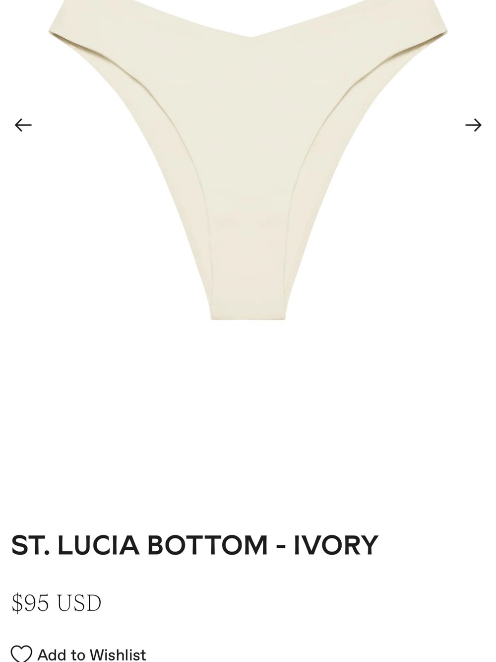Monday Swimwear Cream Underwire Bikini Top with High-Cut Brief - Picture 3 of 7